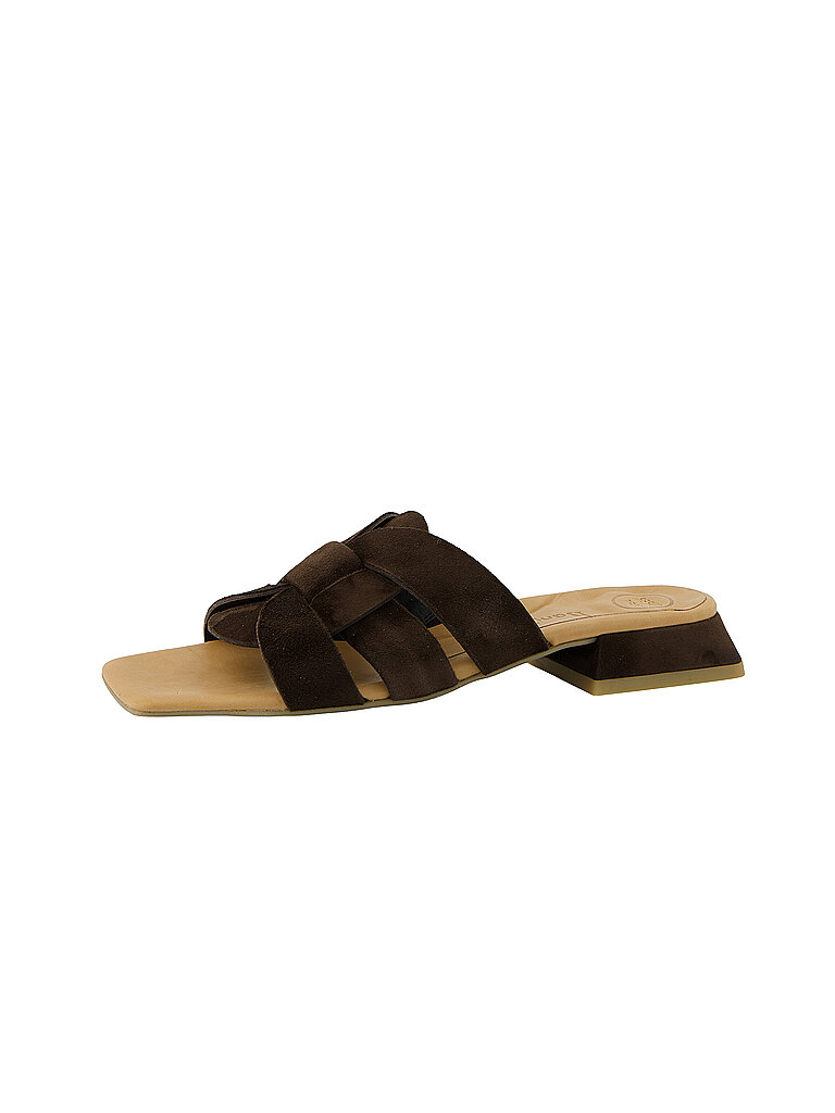 Pantolette PAUL GREEN "Paul Green Pantoletten Veloursleder", Herren, Gr. 41, moro, Veloursleder, Schuhe Pantolette